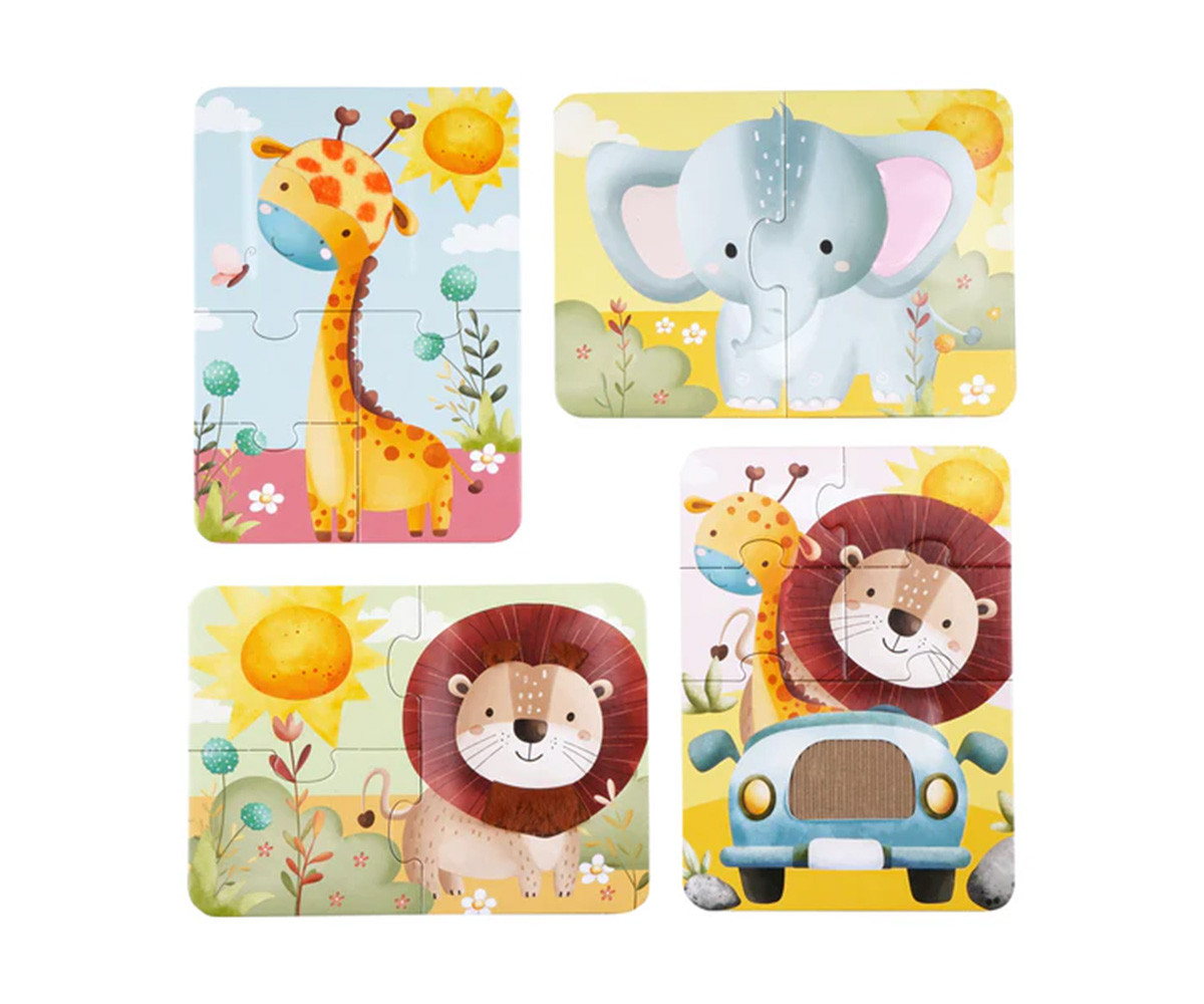 4 Puzzles Touch & Feel Safari