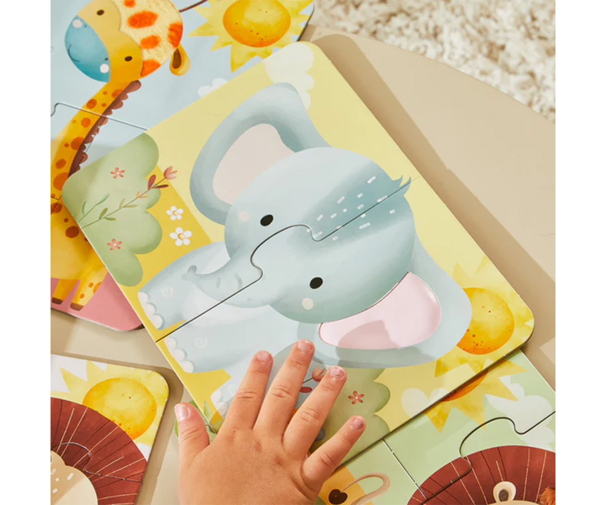 4 Puzzles Touch & Feel Safari