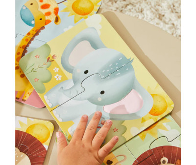 4 Puzzles Touch & Feel Safari