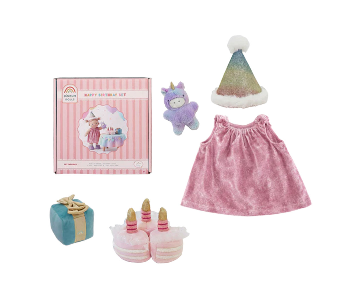 Conjunto Happy Birthday para Muñeco Dinkum