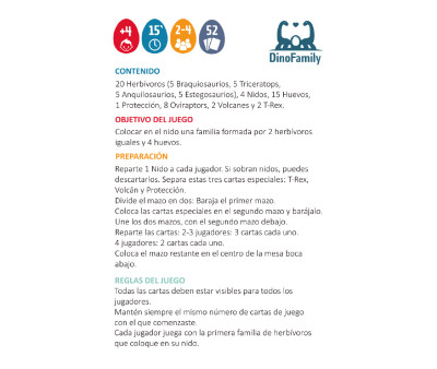 Juego de Cartas Dino Family