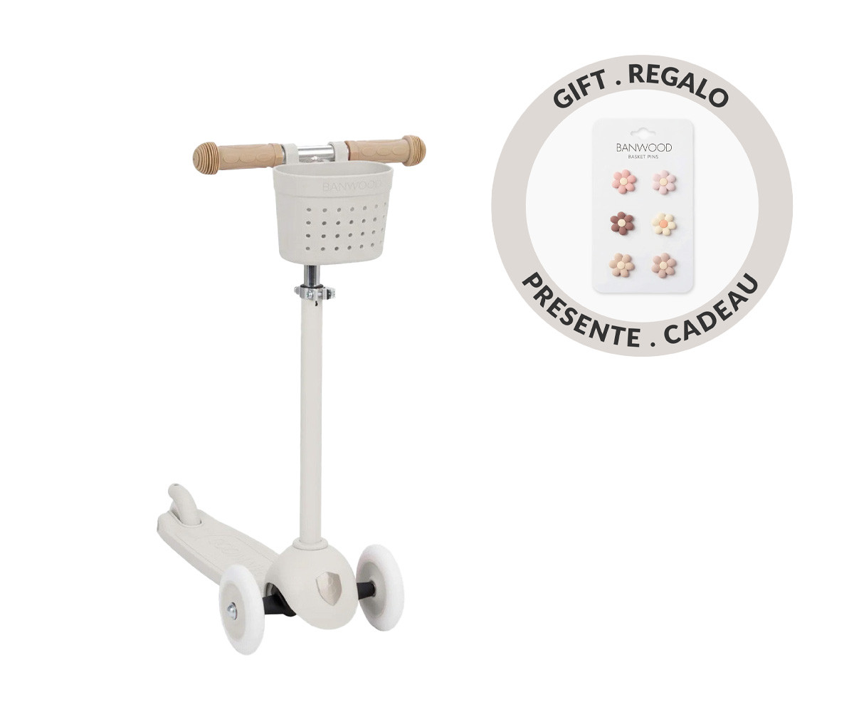 Eco Scooter Banwood + Cesta Pin & Ride Ivory