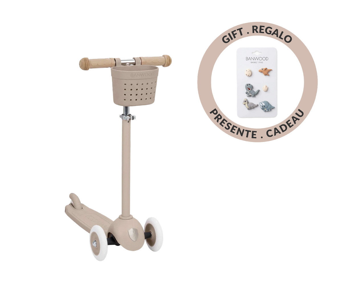 Eco Scooter Banwood + Cesta Pin & Ride Sand