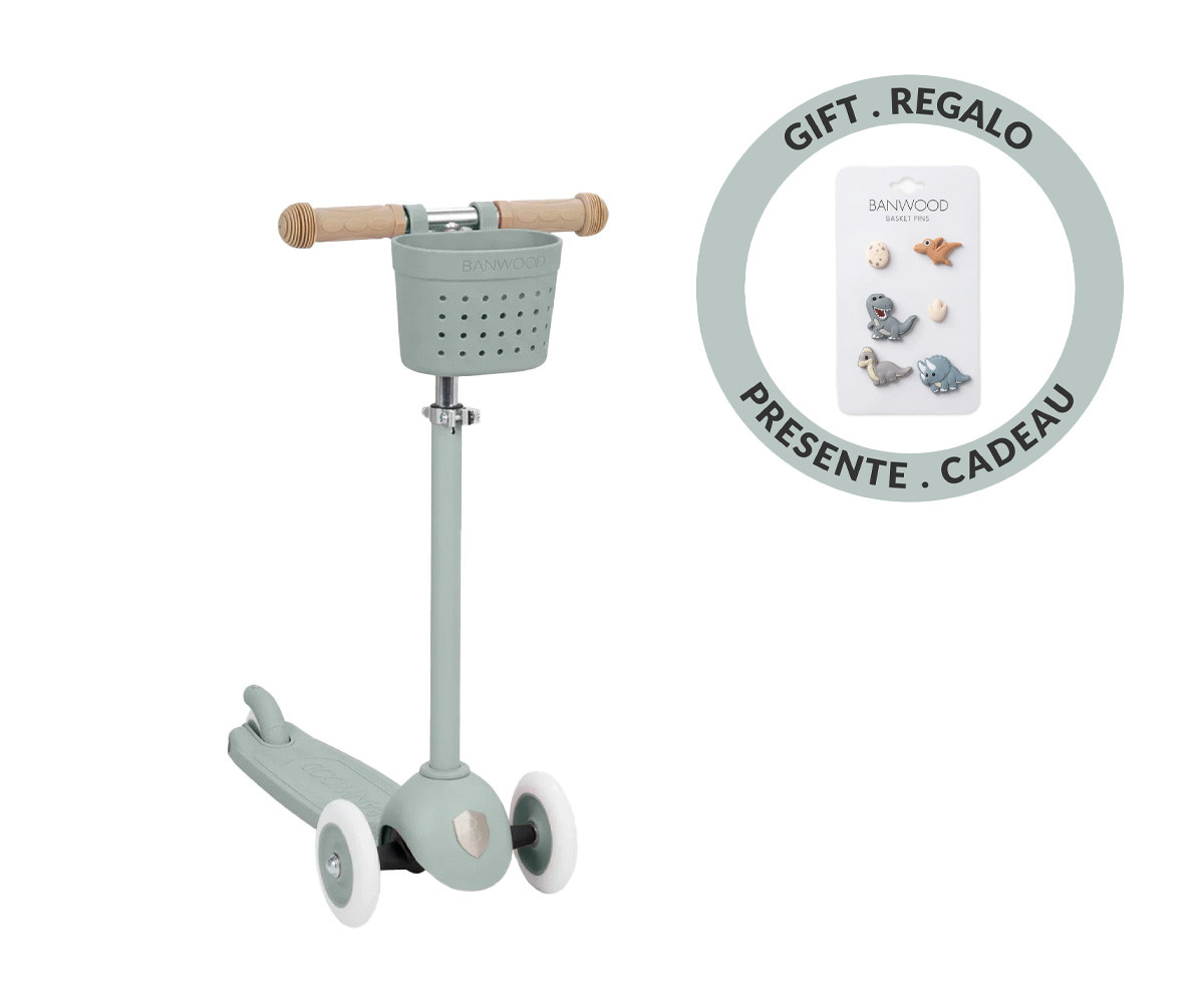 Eco Scooter Banwood + Cesta Pin & Ride Clay