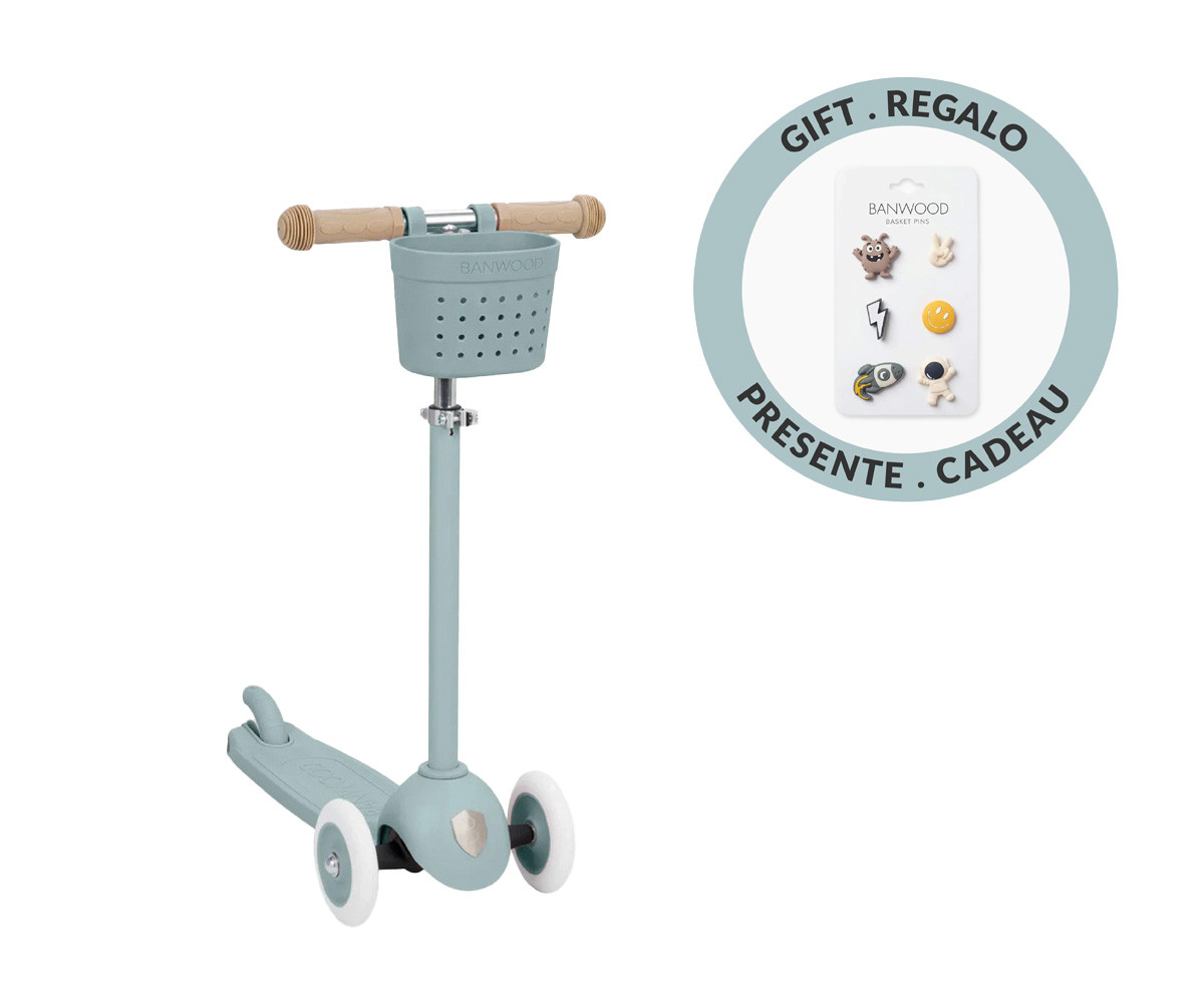 Eco Scooter Banwood + Cesta Pin & Ride Teal