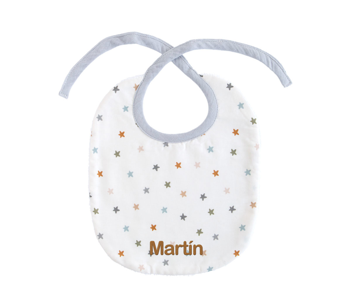 Babero Little Stars Blue Personalizable