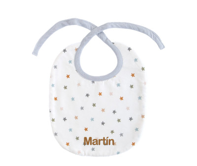 Babero Little Stars Blue Personalizable