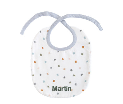 Babero Little Stars Blue Personalizable