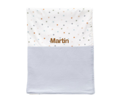 Manta Coralina Little Stars Blue Personalizable