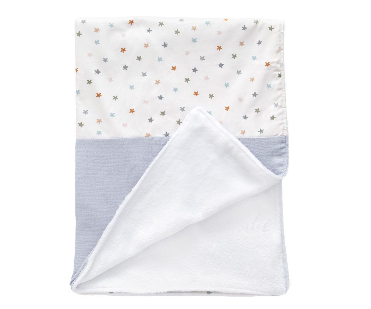 Manta Coralina Little Stars Blue Personalizable