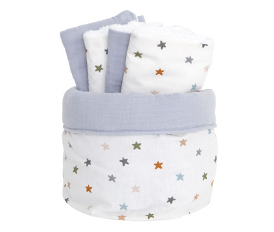 Cesta con Secababitas Little Stars Blue Personalizable