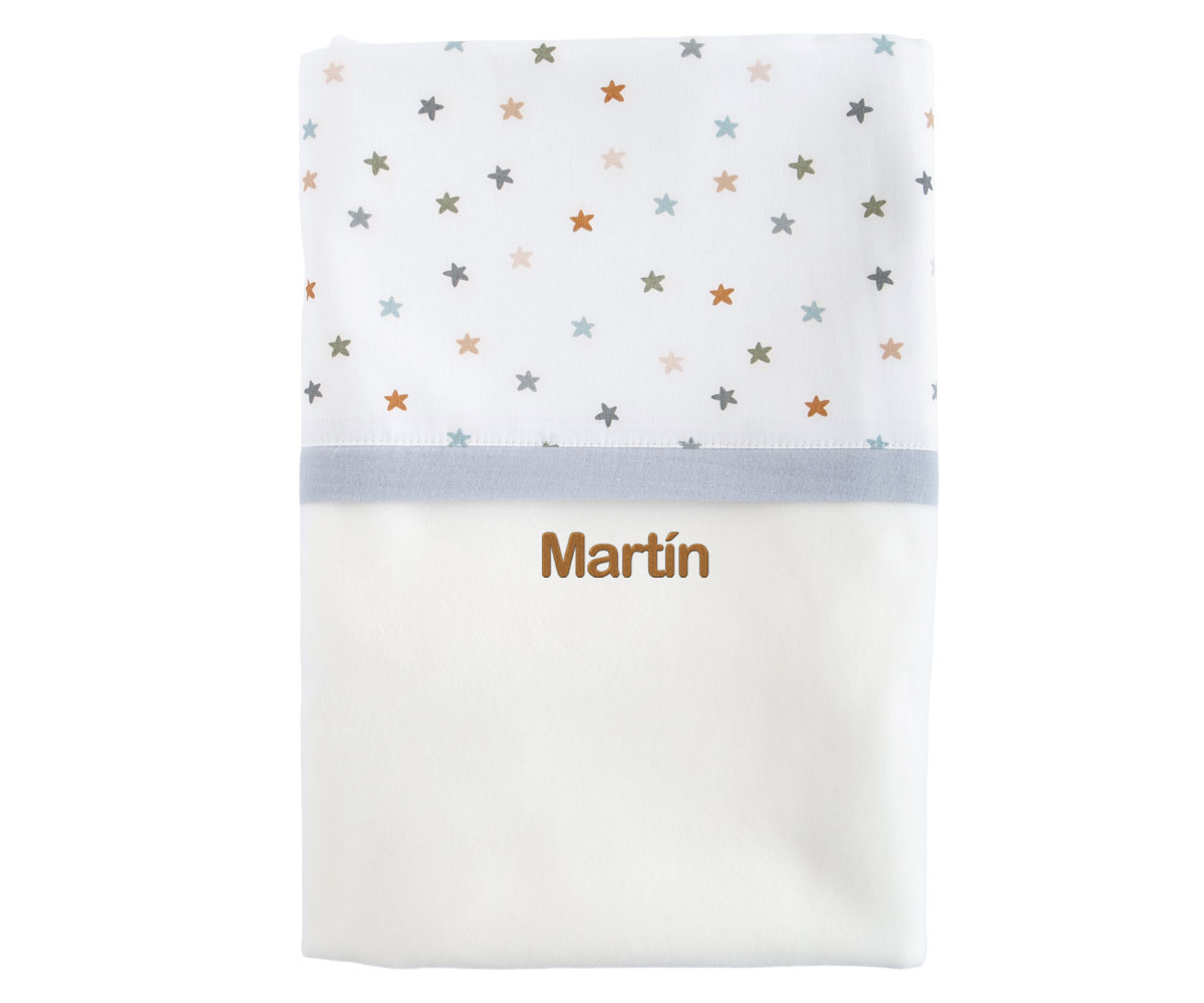 Manta Coralina Little Stars Blue Personalizable