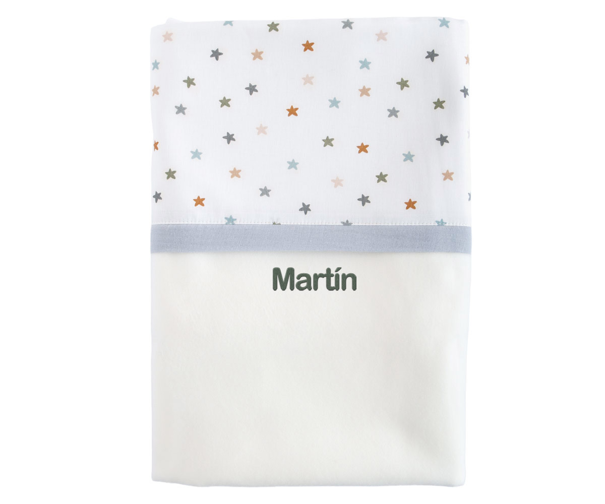 Manta Coralina Little Stars Blue Personalizable