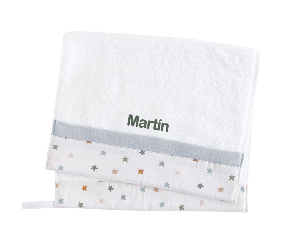 Toalla Guardería Little Stars Blue Personalizable