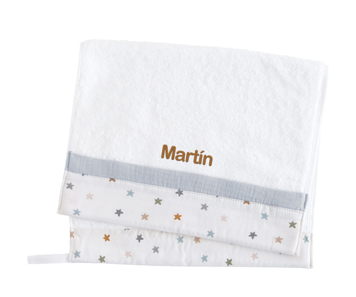 Toalla Guardería Little Stars Blue Personalizable