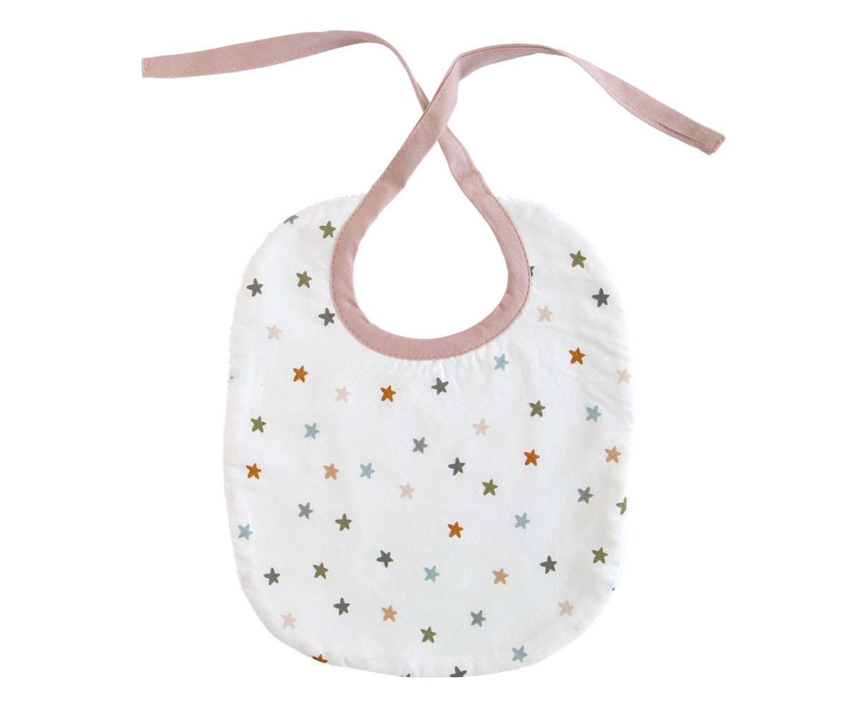Babero Little Stars Pink Personalizable