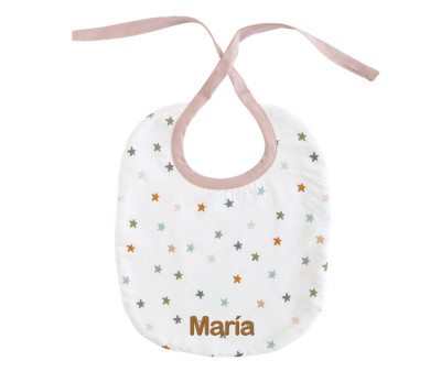 Babero Little Stars Pink Personalizable