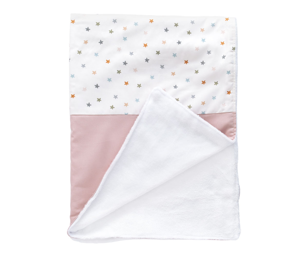 Coperta Vellutata Little Stars Pink Personalizzabile