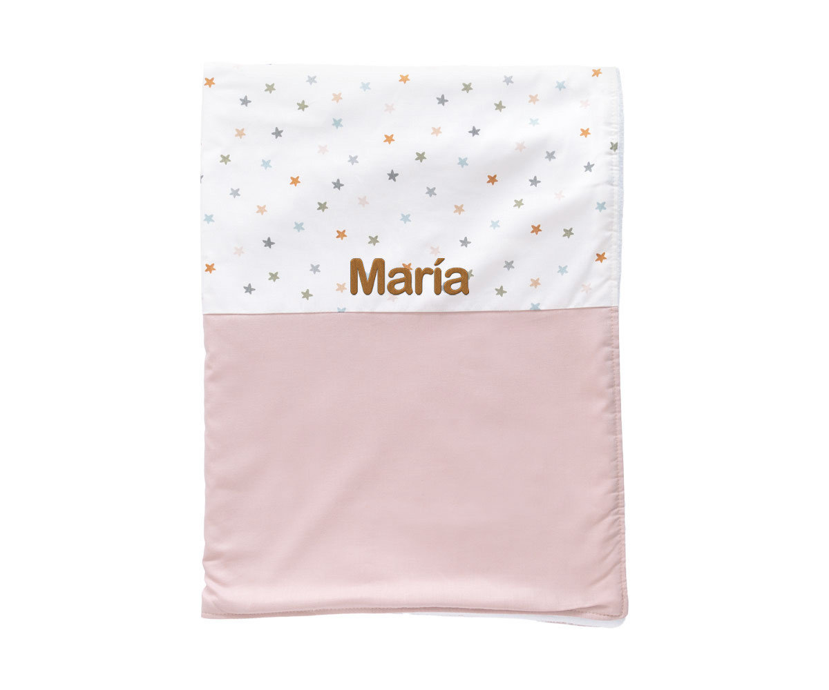 Coperta Vellutata Little Stars Pink Personalizzabile