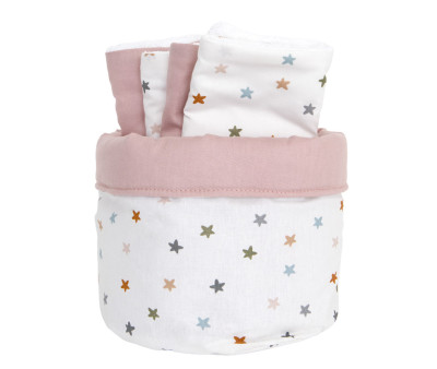 Cesta con Secababitas Little Stars Pink Personalizable