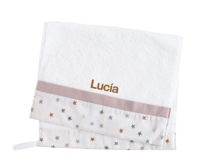 Toalla Guardería Little Stars Pink Personalizable Personalizable