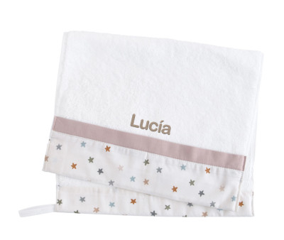 Toalla Guardería Little Stars Pink Personalizable Personalizable