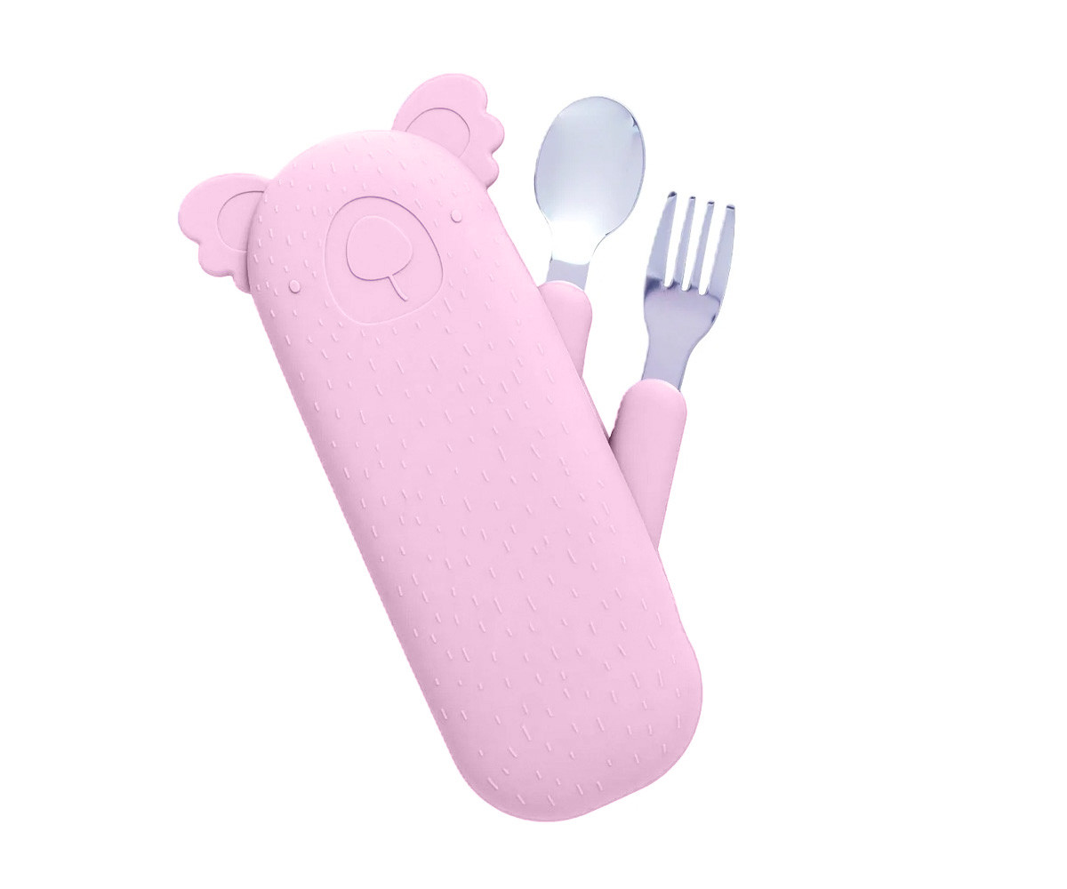 Couverts en Acier Inoxydable avec Étui Zoe Sea Lilac