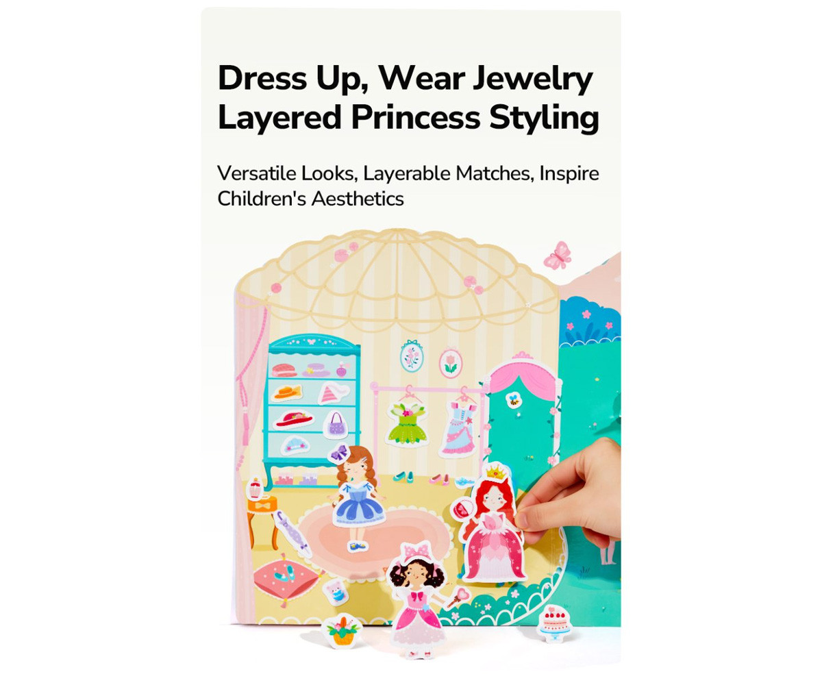 Set de Pegatinas de Gel Reutilizables MiDeer Princess Dress Up