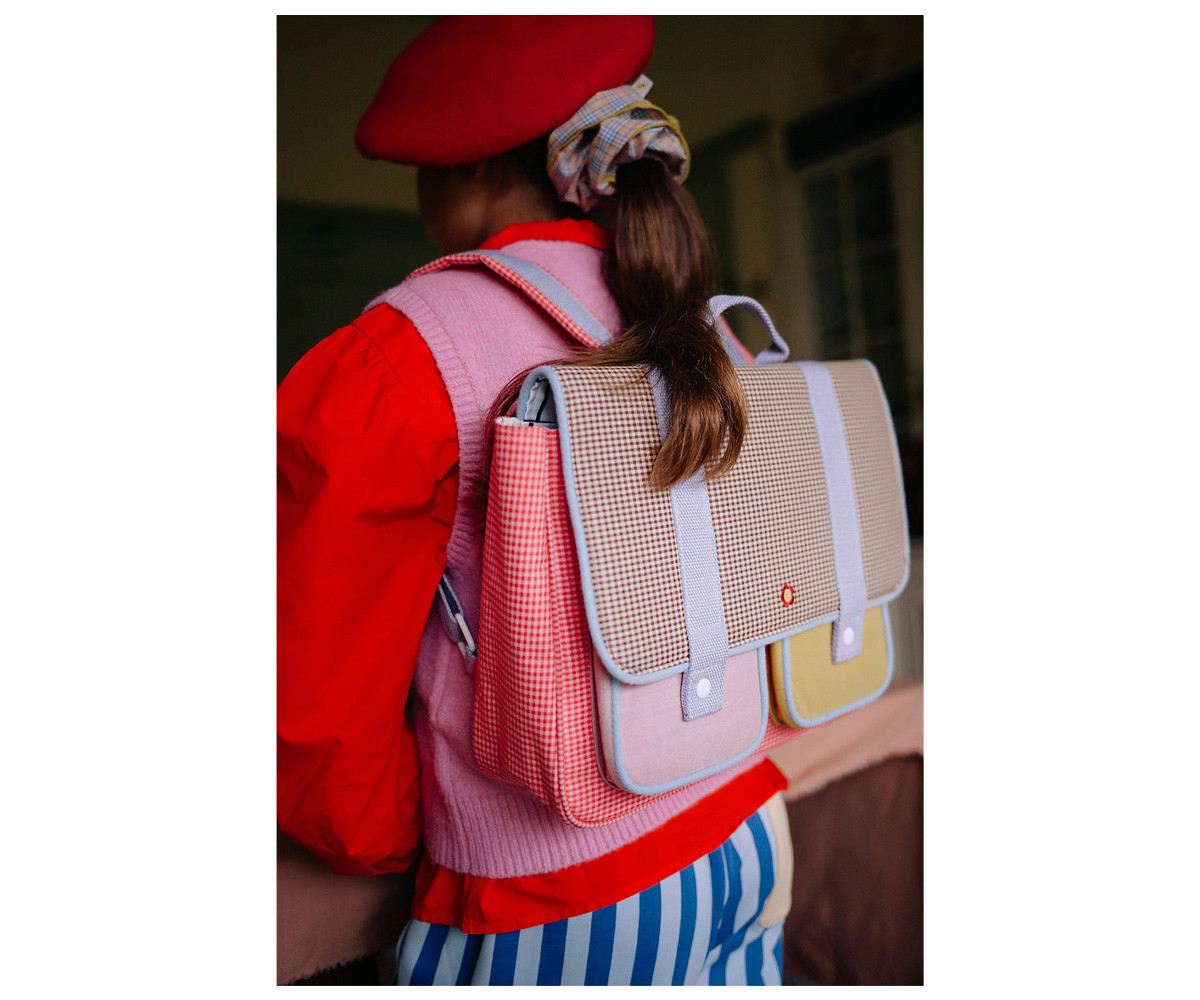 Mochila Escolar Sticky Lemon Gingham Flower Rose
