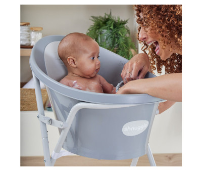 Bañera Shnuggle Gris Respaldo Blanco