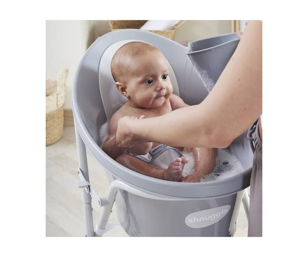 Bañera Shnuggle Gris Respaldo Blanco