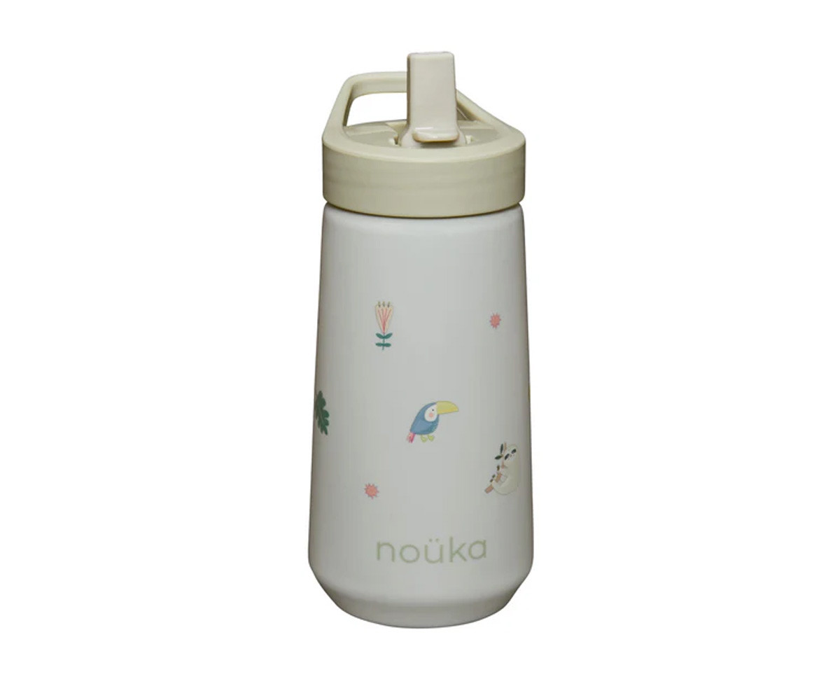 Botella de Plástico Flip-Top con Pajita 400ml Sloth Jungle