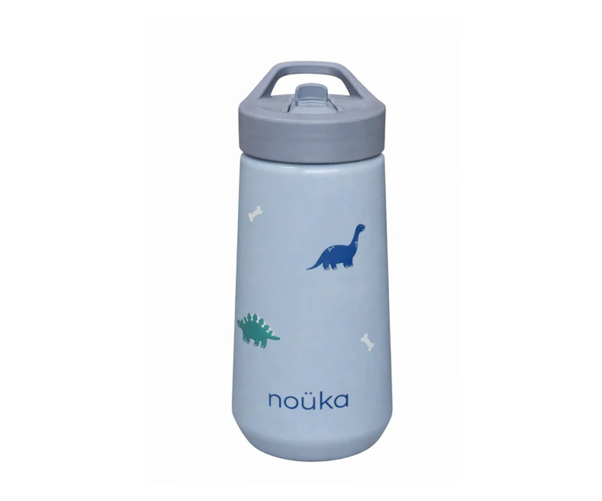 Borraccia Plastica Flip-Top con Cannuccia 400ml Dino