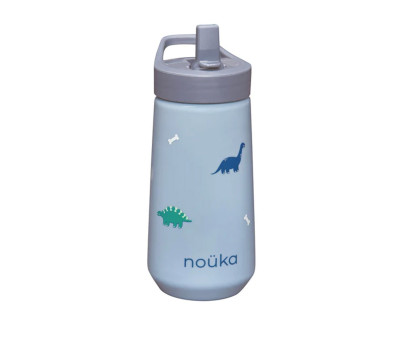 Borraccia Plastica Flip-Top con Cannuccia 400ml Dino