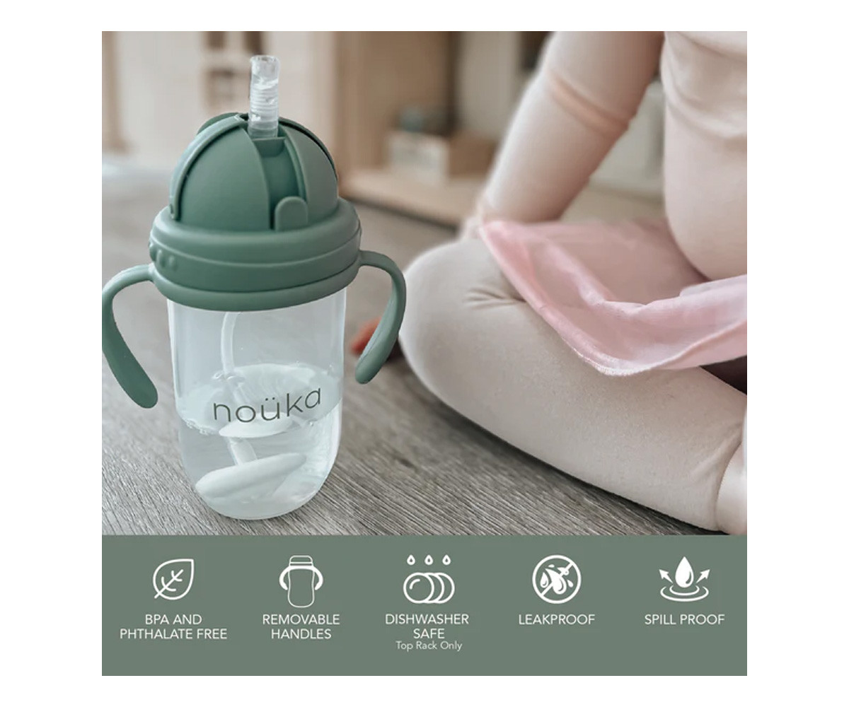 Taza Antiderrame Non-Spill con Pajita Flexible con Peso 260ml Wave