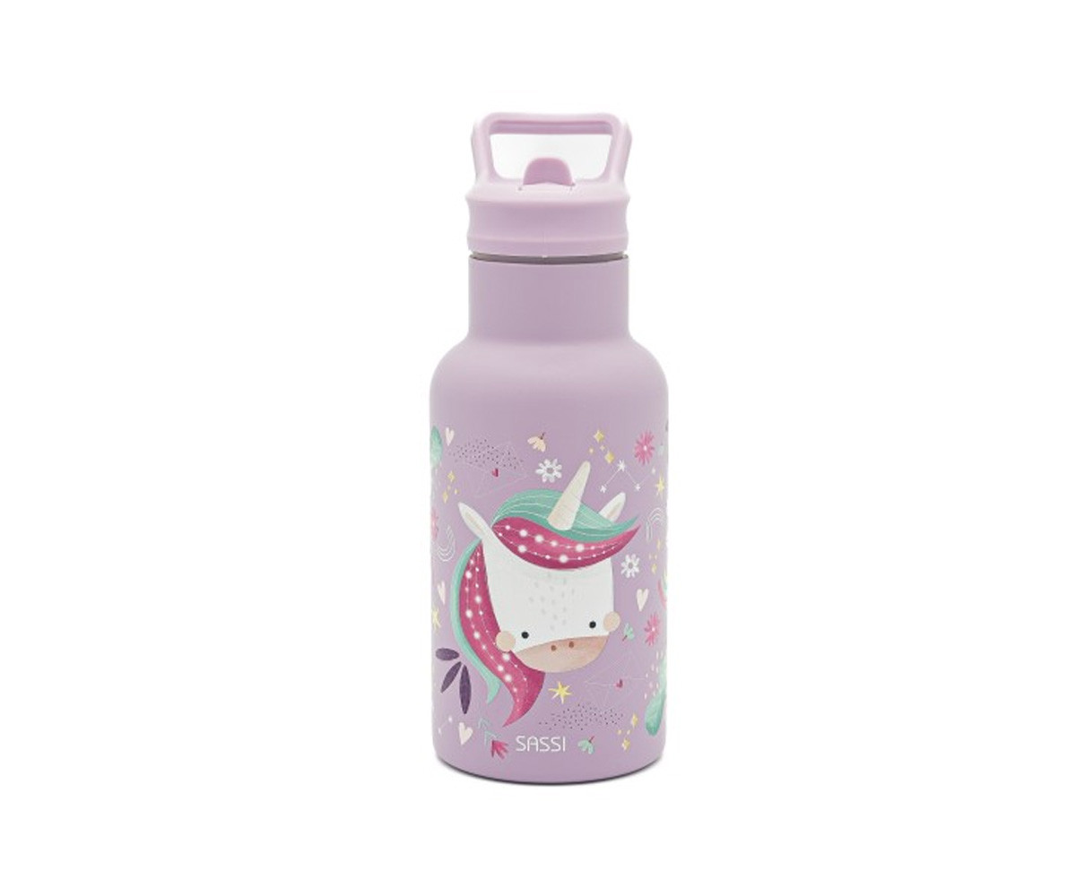 Botella Térmica con Pajita Unicornio 350ml