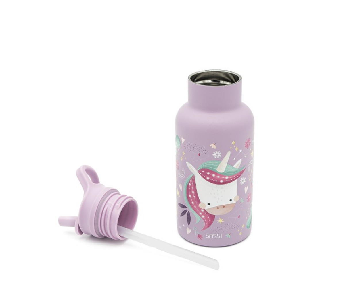 Botella Térmica con Pajita Unicornio 350ml