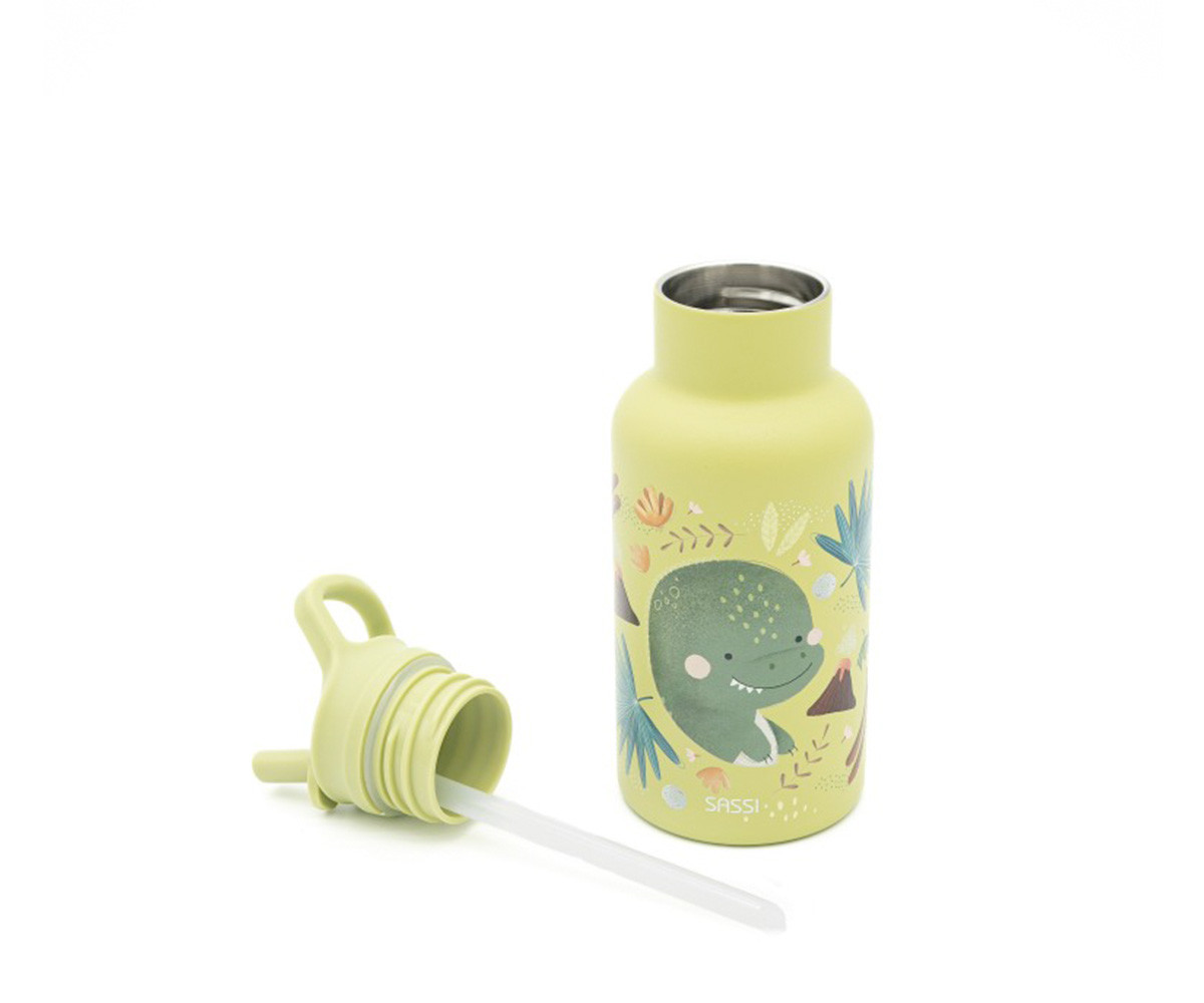 Botella Térmica con Pajita Dinosaurio 350ml