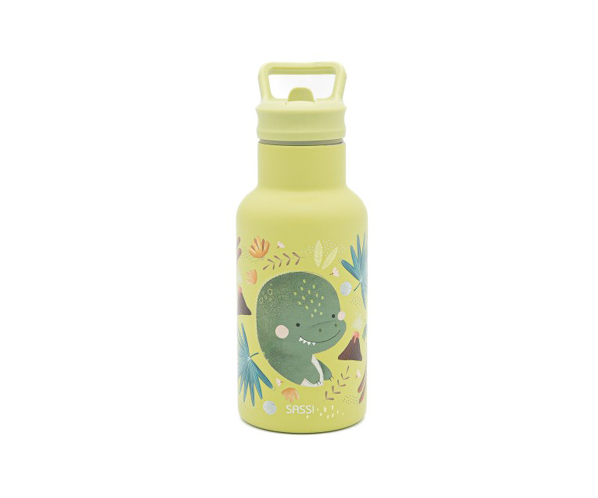 Botella Térmica con Pajita Dinosaurio 350ml