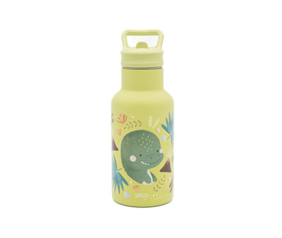 Botella Térmica con Pajita Dinosaurio 350ml