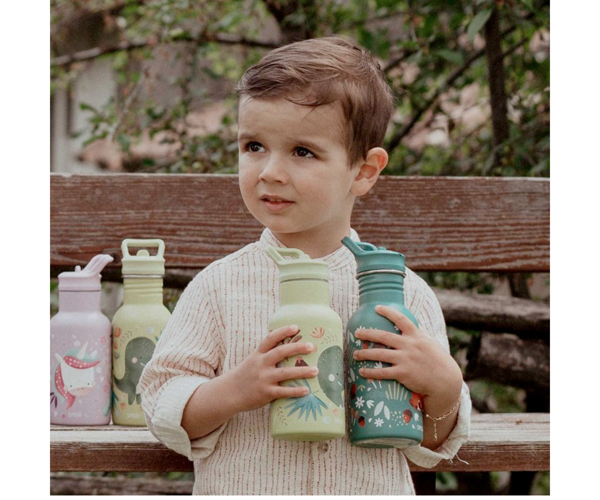 Botella Térmica con Pajita Dinosaurio 350ml