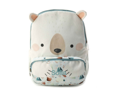 Mochila Grande Personalizable Oso Polar