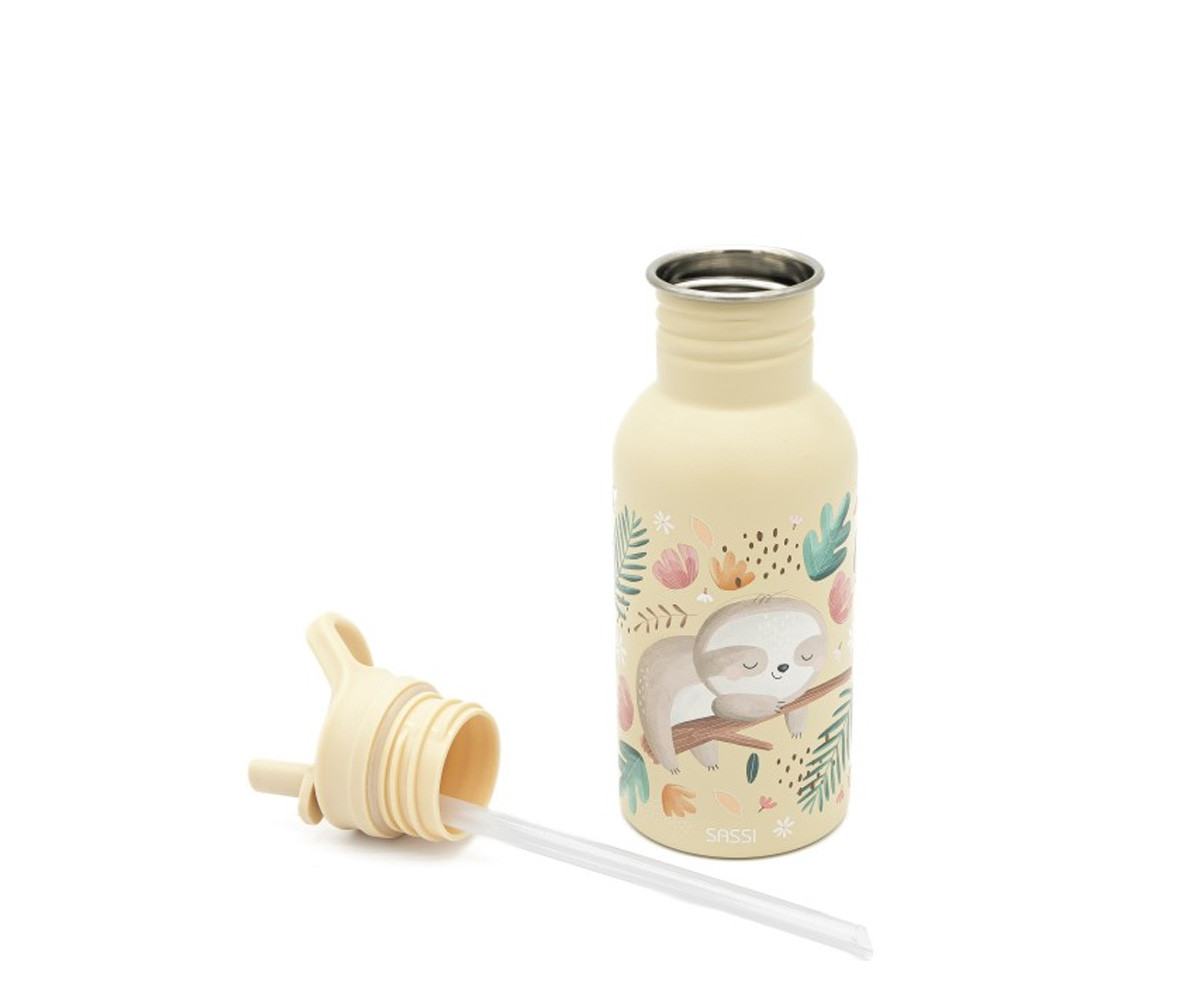 Botella Acero con Pajita Perezoso 500ml