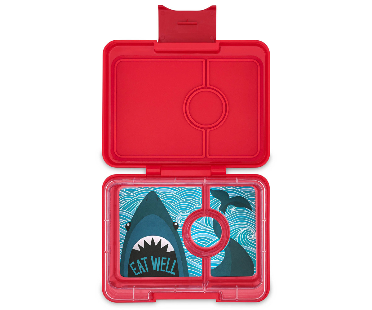 Caja Almuerzo Snack  Bandeja Shark Wow Red 3 Compartimentos
