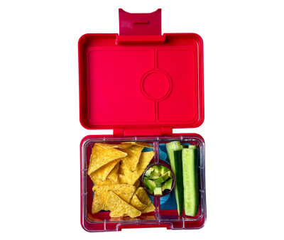 Caja Almuerzo Snack  Bandeja Shark Wow Red 3 Compartimentos