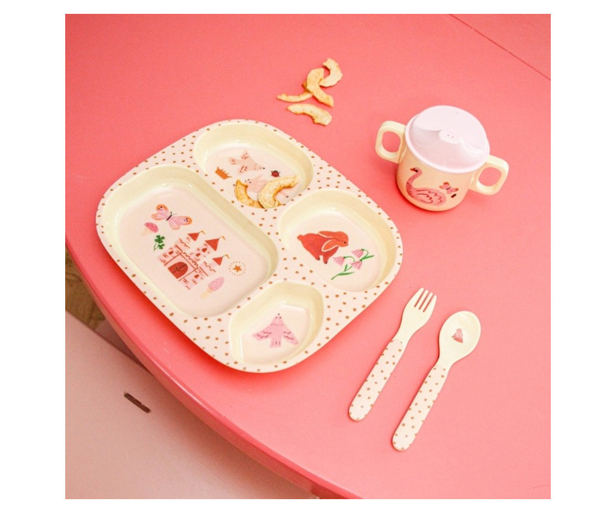 Plato Infantil Melamina con Compartimentos Melamine Fairytale