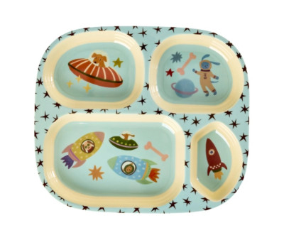 Piatto in Melamina Dogs in Space con Scomparti