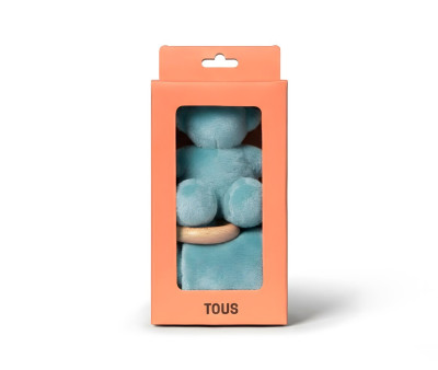 Doudou TOUS Baby con Anello in Legno Personalizzabile Light Blue