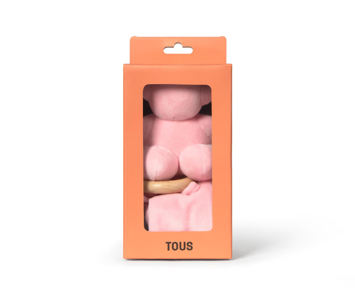 Doudou TOUS Baby con Anello in Legno Personalizzabile Pink