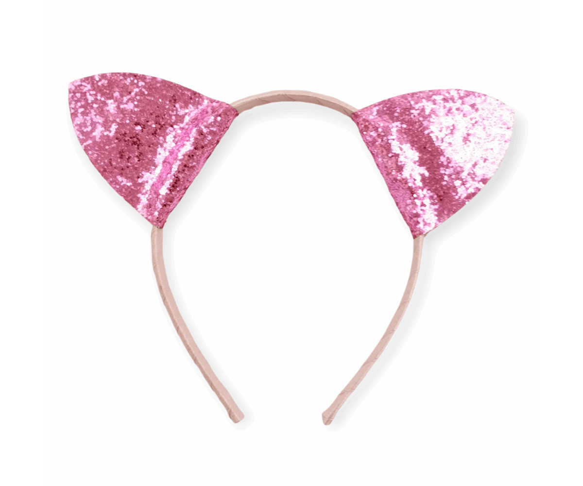 Diadema Gatito Glitter Rosa